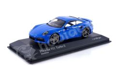 Minichamps 1:43 Porsche 911 (992) Turbo S Coupé Sport Design 2021 – Shark Blue (410060072) | Die-cast Model Araba