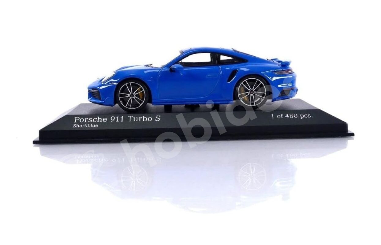 Minichamps 1:43 Porsche 911 (992) Turbo S Coupé Sport Design 2021 – Shark Blue (410060072) | Die-cast Model Araba