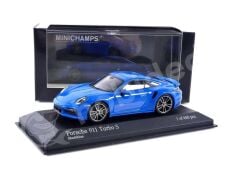 Minichamps 1:43 Porsche 911 (992) Turbo S Coupé Sport Design 2021 – Shark Blue (410060072) | Die-cast Model Araba