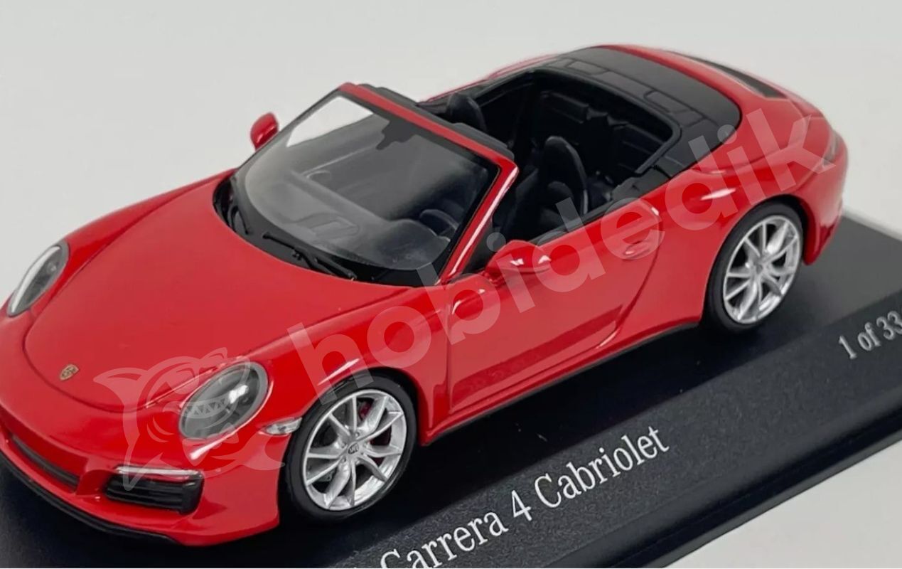 Minichamps 1:43 Porsche 911 (991) Turbo S Cabriolet 2013 – Guards Red (410067230) | Die-cast Model Araba