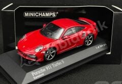 Minichamps 1:43 Porsche 911 (992) Turbo S Coupe 2020 – Carmine Red (410069475) | Die-cast Model Araba