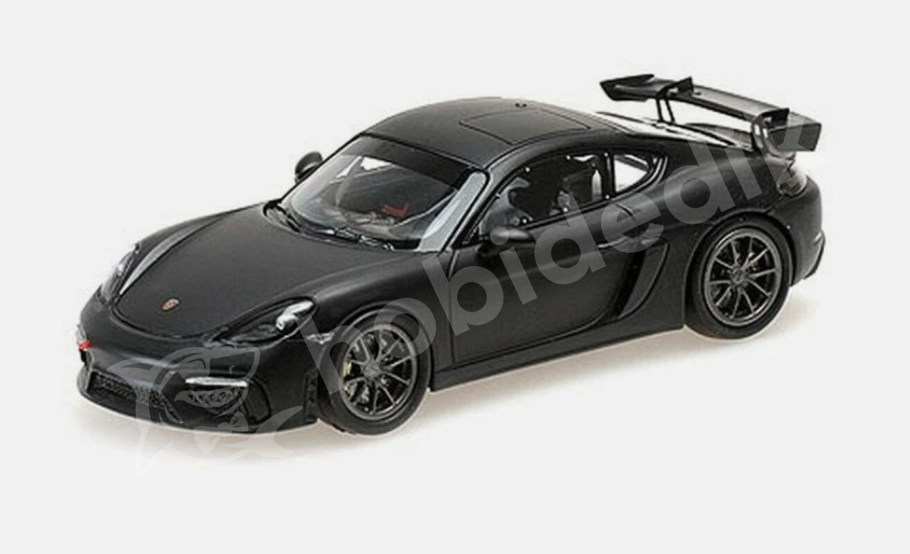 Minichamps 1:43 Porsche 718 Cayman GT4 2020 – Matt Black Plain Body (410196101) | Die-cast Model Araba