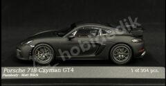 Minichamps 1:43 Porsche 718 Cayman GT4 2020 – Matt Black Plain Body (410196101) | Die-cast Model Araba