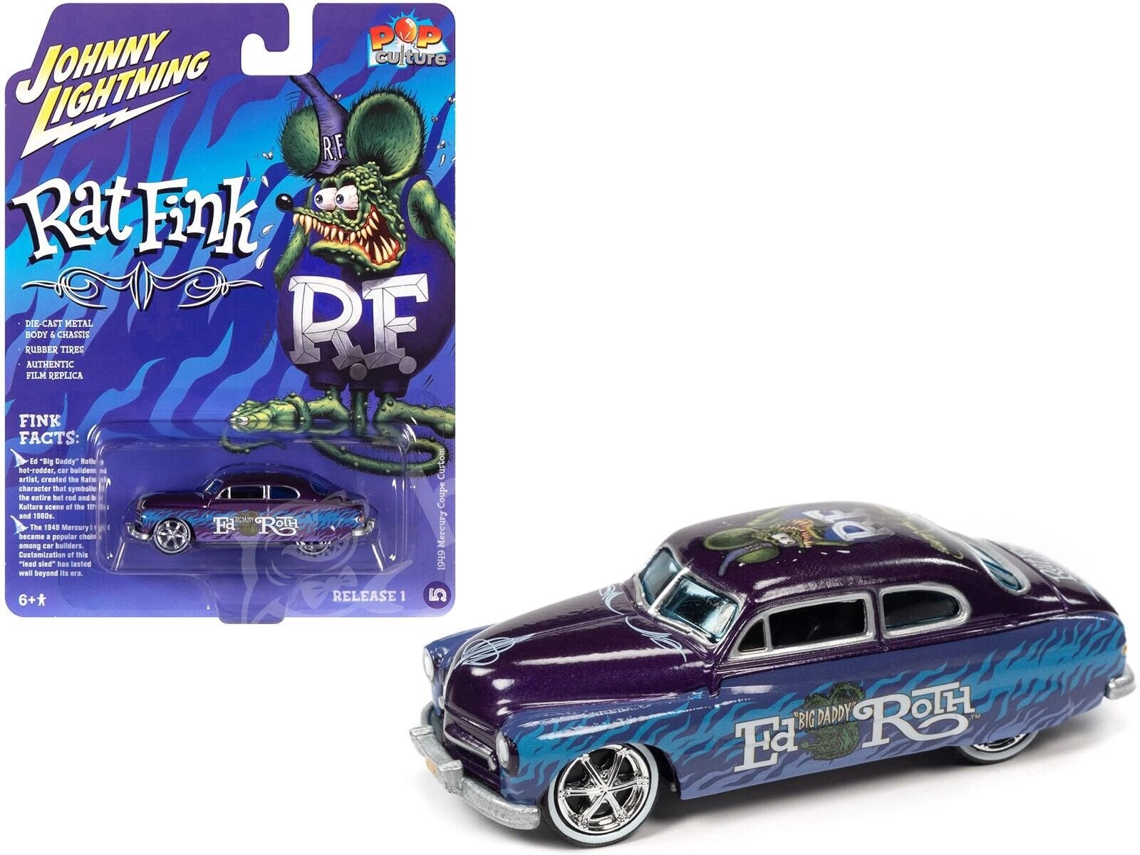 JOHNNY LIGHTNING 1949 MERCURY COUPE CUSTOM RAT FINK MODEL