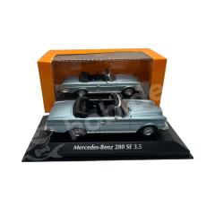 Minichamps 1:43 Mercedes-Benz 280 SE 3.5 Cabriolet (W111, 1970) Light Blue Metallic (940038131) | Die-cast Model Araba