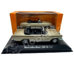 Minichamps 1:43 Mercedes-Benz 280 SE 3.5 Cabriolet (W111, 1970) – Gold Metallic (940038130) | Die-cast Model Araba