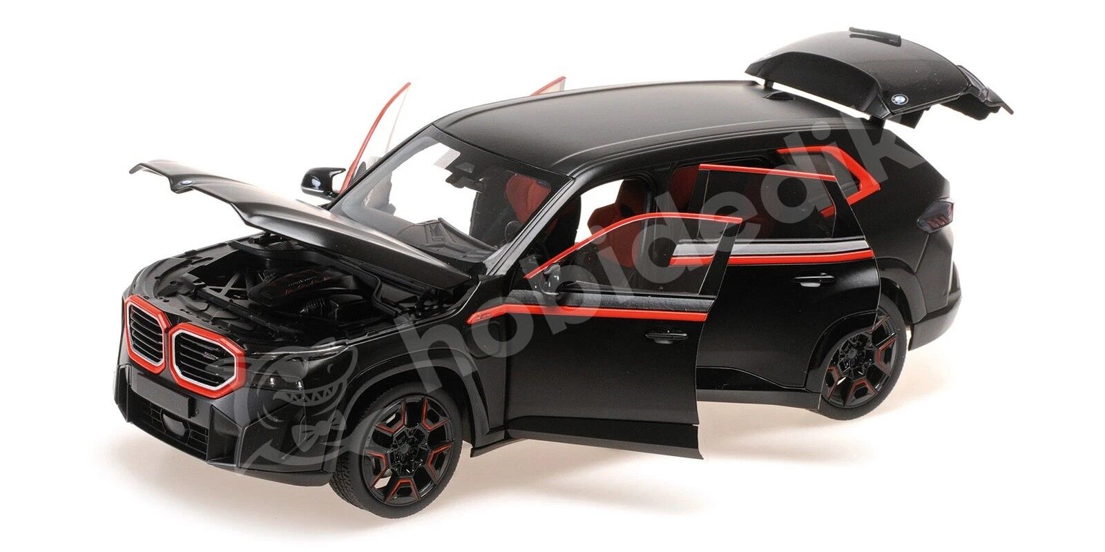 Minichamps 1:18 BMW XM (G09) 2023 – Matt Black with Orange Trim (110023301) | Die-cast Model Araba