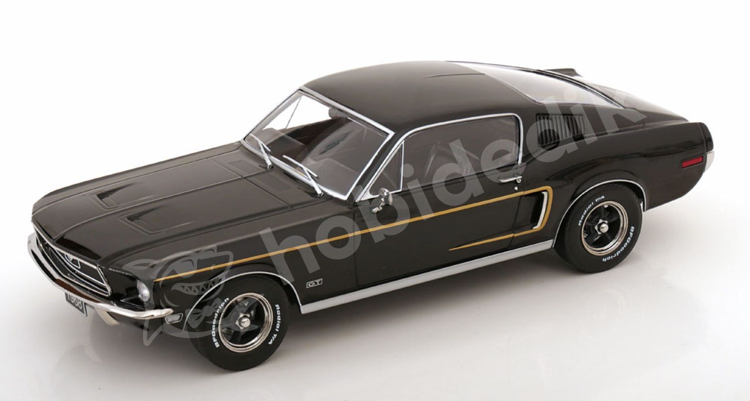 KK Scale 1:18 Ford Mustang GT Fastback 1968 – Black (KKDC181393) | Die-cast Model Araba