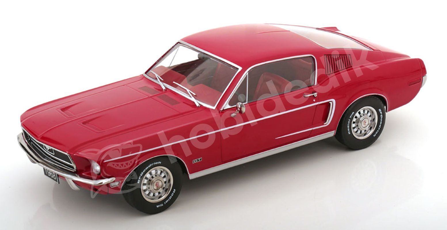 KK Scale 1:18 Ford Mustang GT Fastback 1968 – Kırmızı (KKDC181392) | Die-cast Model Araba