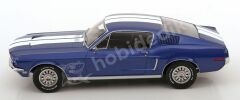 KK Scale 1:18 Ford Mustang GT Fastback 1968 – Mavi/Beyaz Çizgili (KKDC181394) | Die-cast Model Araba