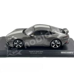 Minichamps 1:18 Porsche 911 (992) Sport Classic 2022 – Gri Metalik (155062002) | Model Araba