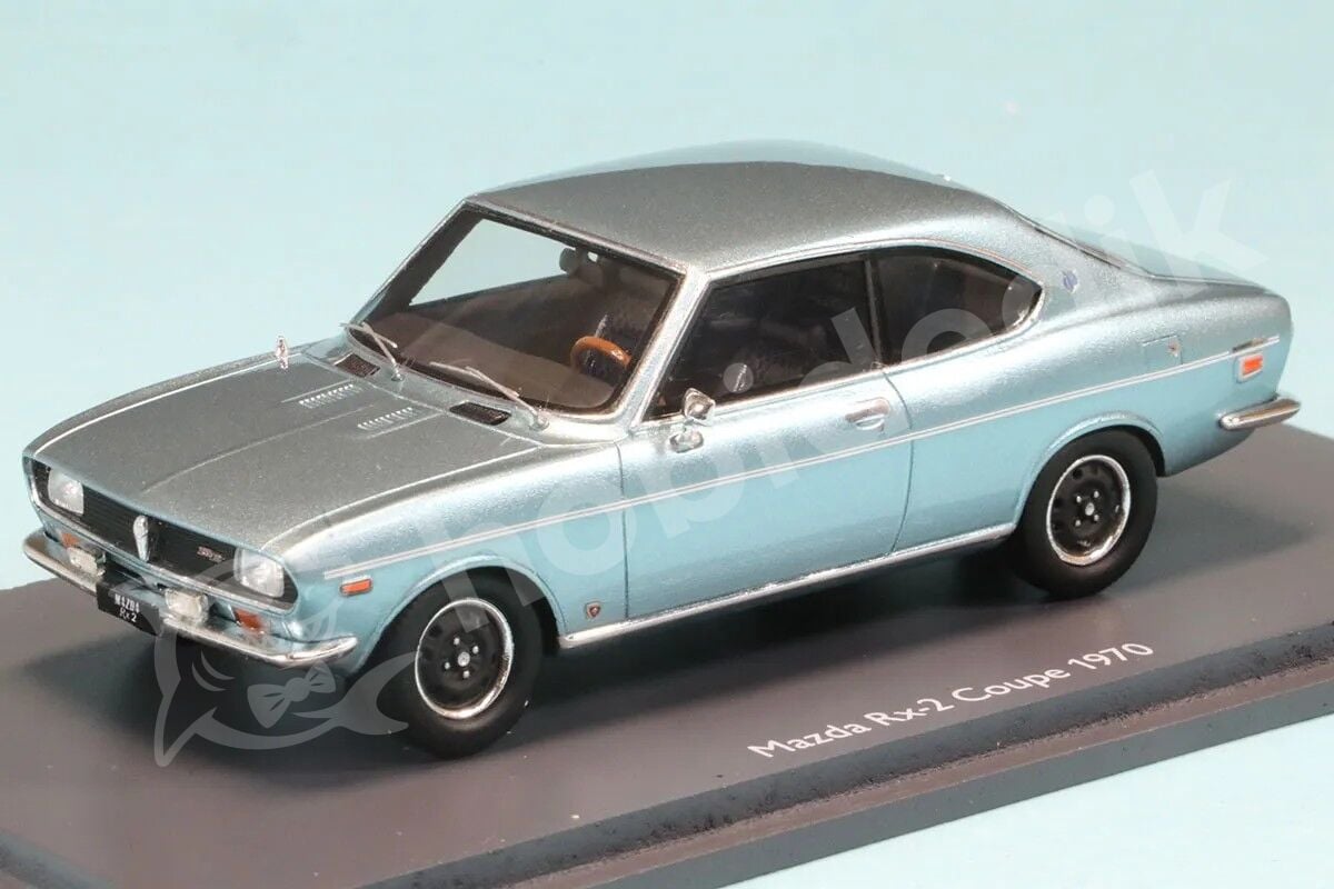 Schuco 1:43 Mazda RX-2 Coupé 1970 – Light Blue-Metallic (43U00096) | Die-cast Model Araba