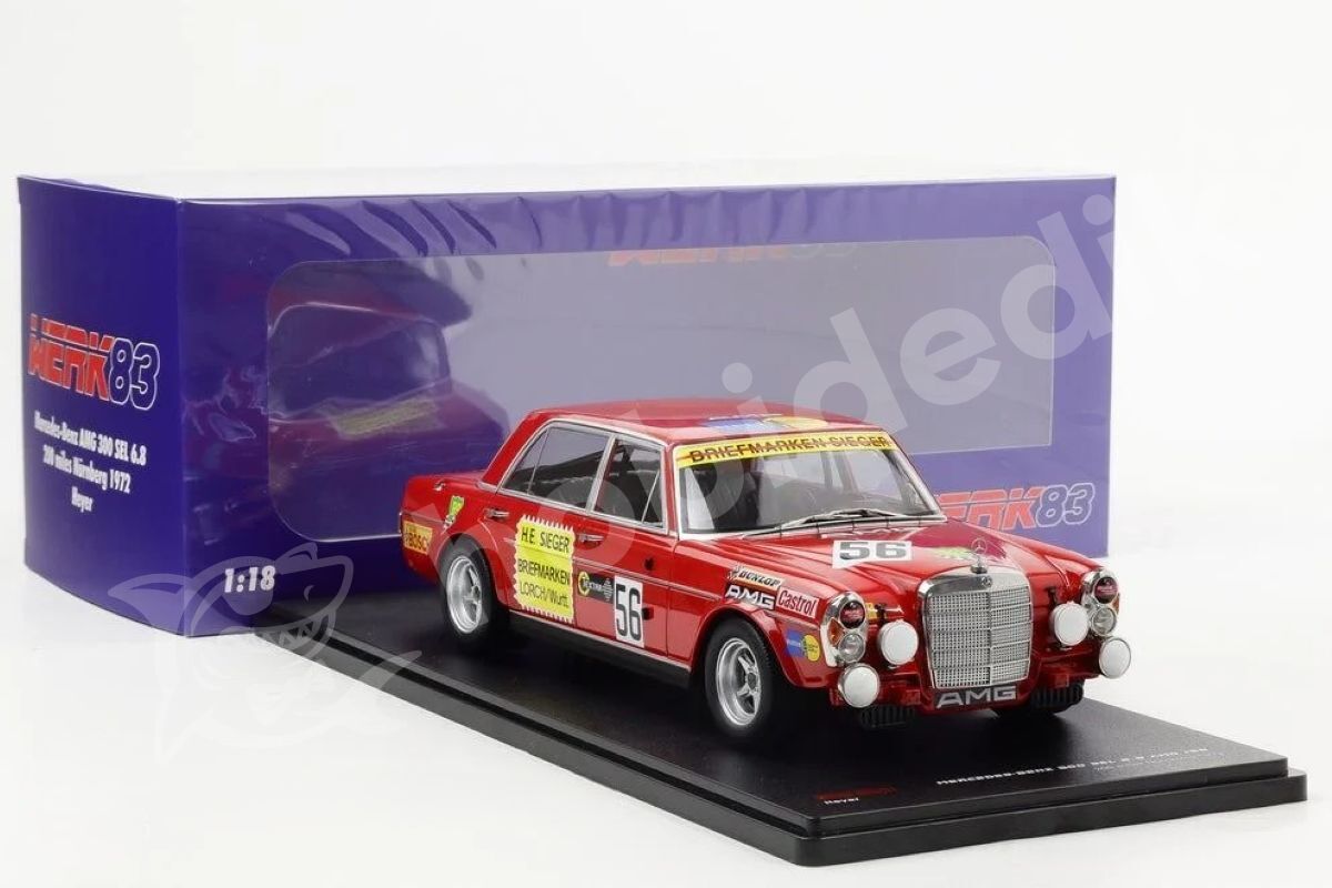WERK83 1:18 Mercedes-Benz 300 SEL 6.8 AMG Nürnberg 200 Miles 1972 #56 W18030005 | Model Araba