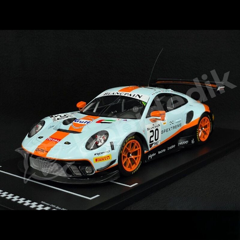 IXO 1:18 Porsche 911 GT3 R #20 “Gulf” Winner Spa 2019 (LEGT18-23003) | Model Araba