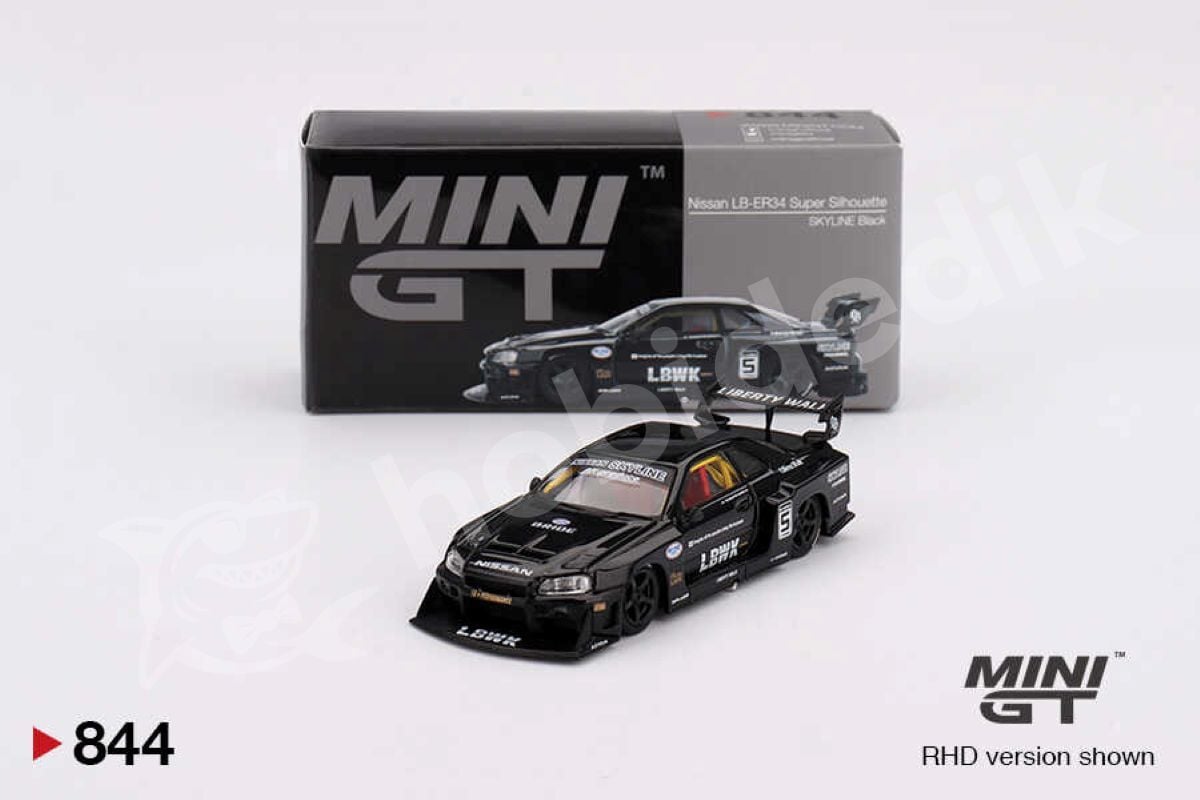 Mini GT 1:64 Nissan LB-ER34 Super Silhouette SKYLINE Black RHD (MGT00844-R) | Model Araba