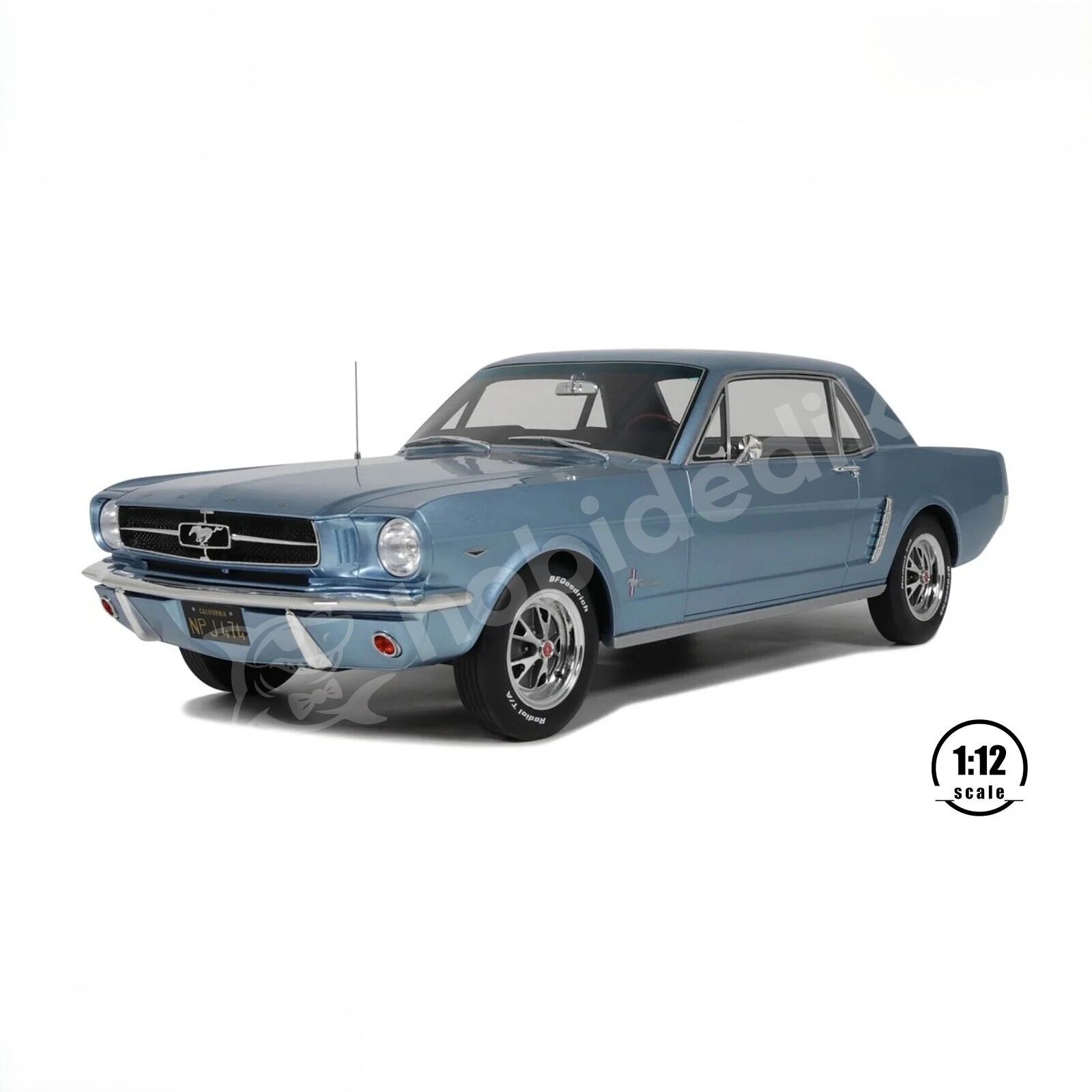 Otto 1:12 Ford Mustang V8 Hardtop 1965 Silver Blue Pony (G089) | Model Araba