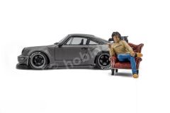 Solido 1:18 Porsche 964 RWB Nardo Grey With Akira Nakai Figurine (S1807517) | Model Araba