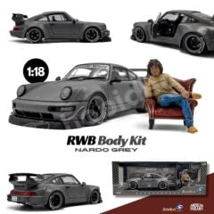 Solido 1:18 Porsche 964 RWB Nardo Grey With Akira Nakai Figurine (S1807517) | Model Araba