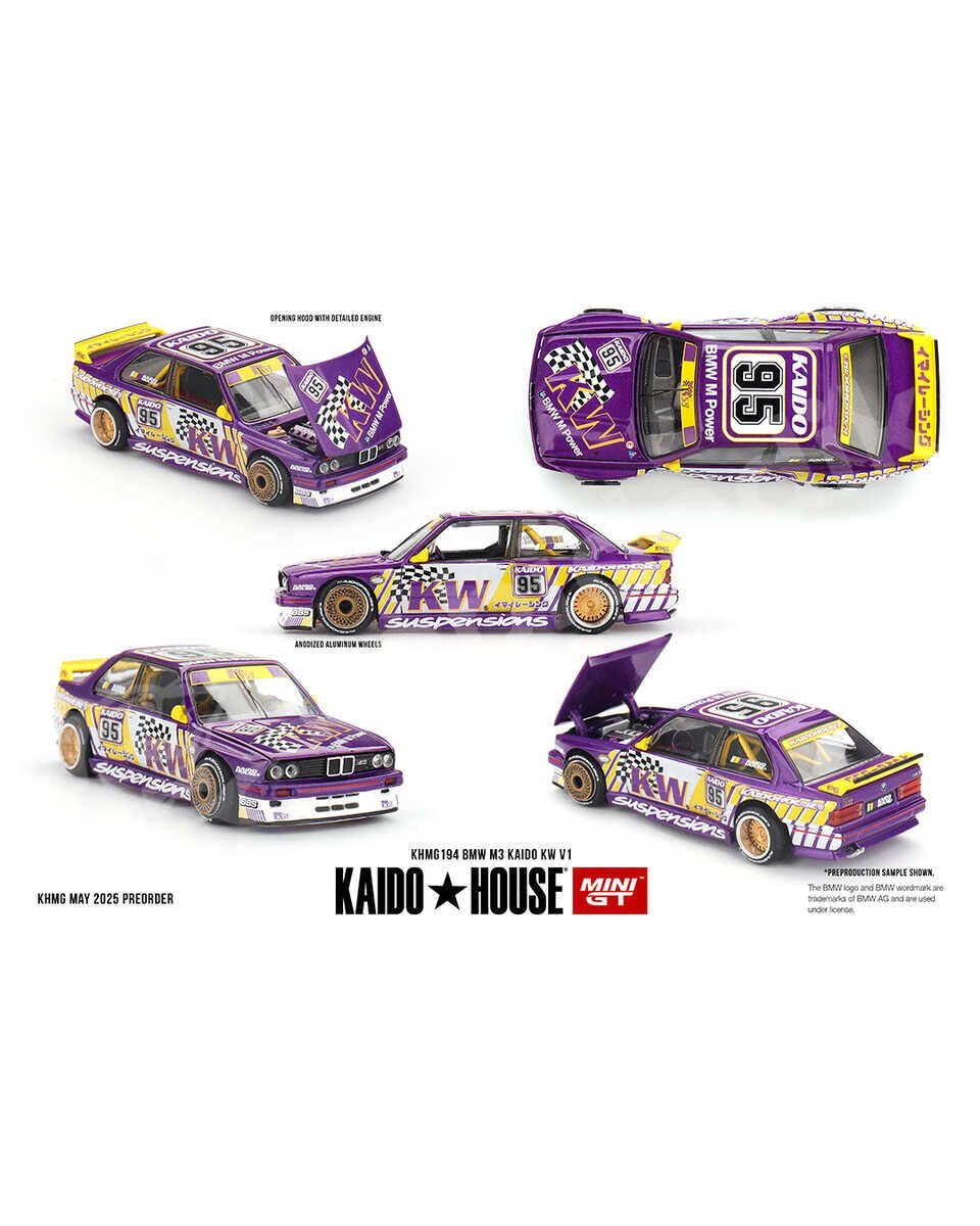 Kaido House 1:64 BMW M3 (E30) Kaido KW V1 (1989) Purple | Model Araba