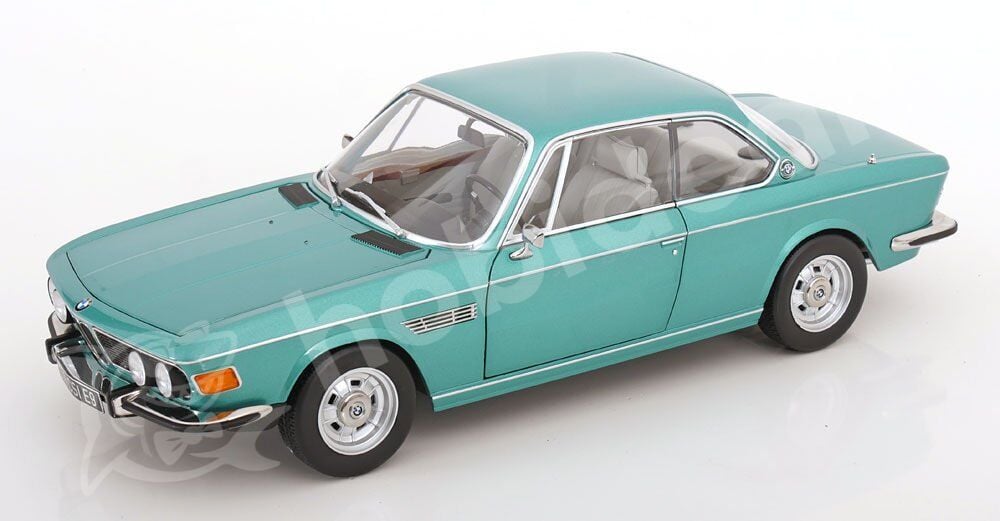 KK Scale 1/12 Scale Diecast KKDC120191 - BMW 3.0 CSI E9 Aluminium Rims 1971 - Turkuaz Metalik