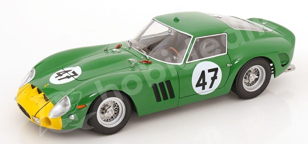 KK Scale 1/12 Scale Diecast KKDC120126-47 - Ferrari 250 GTO No.47, 1000km Nürburgring 1963 - Yeşil / Sarı