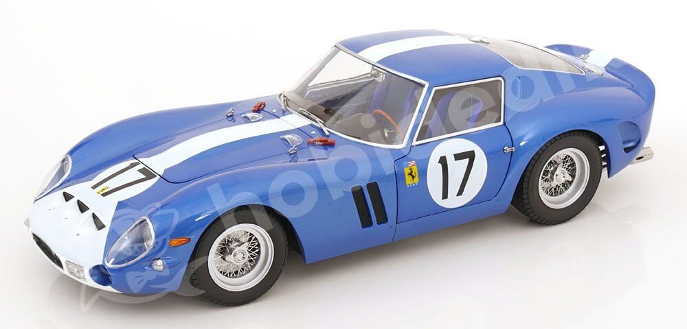 KK Scale 1/12 Scale Diecast KKDC120122-17 - Ferrari 250 GTO No.17, Le Mans 1962 - Mavi / Beyaz Metalik