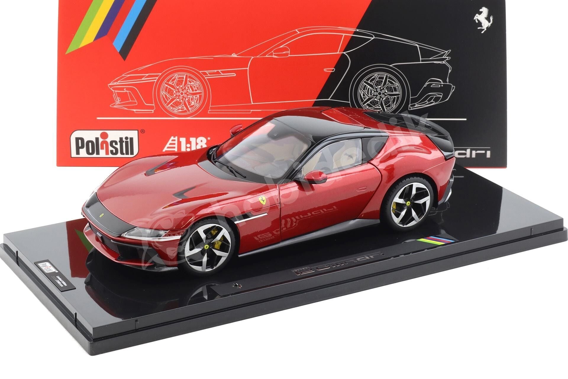 Polistil 1/18 Ferrari 12 Clindiri 2024 With Showcase - Rosso İmola 3500/0010