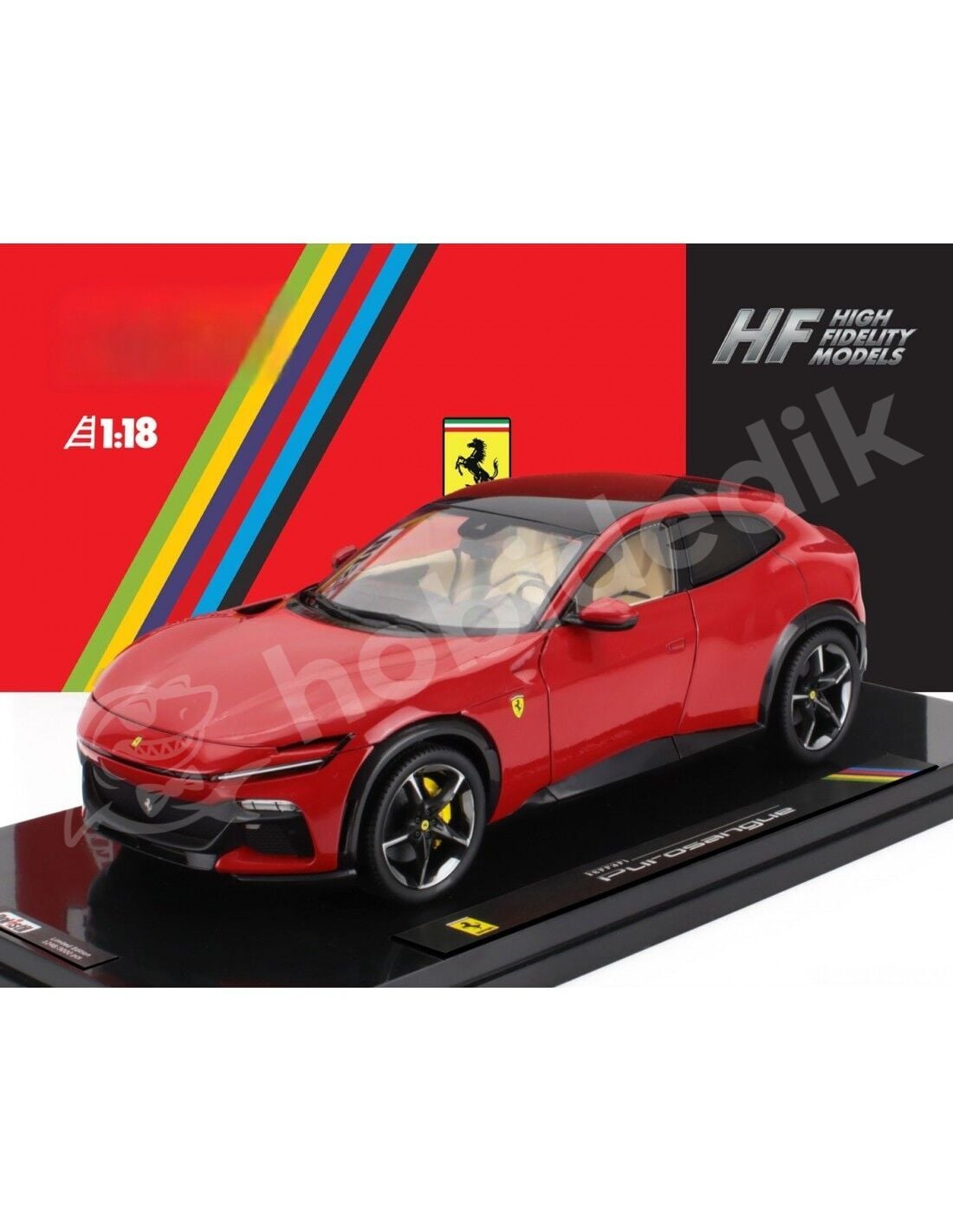 Polistil 1/18 Ferrari Purosangue 2022 With Showcase - Rosso Corsa 322 3500/0288